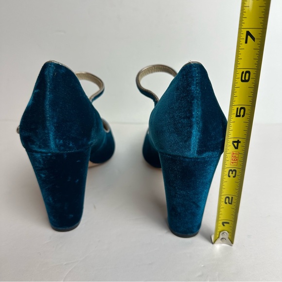 ❌SOLD❌Boden Blue Velvet Chunky Heel Mary Jane Women's size EU 40.5 or 9 Shoes - Picture 6 of 7